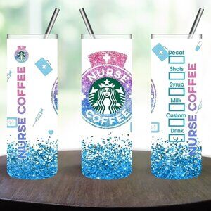 Nurse Coffee Stainless Steel 20oz Skinny Tumbler